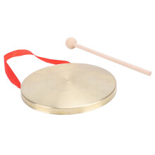 Traditional Brass Steel Alloy Tam Tam Gong with Mallet & Red Ribbon