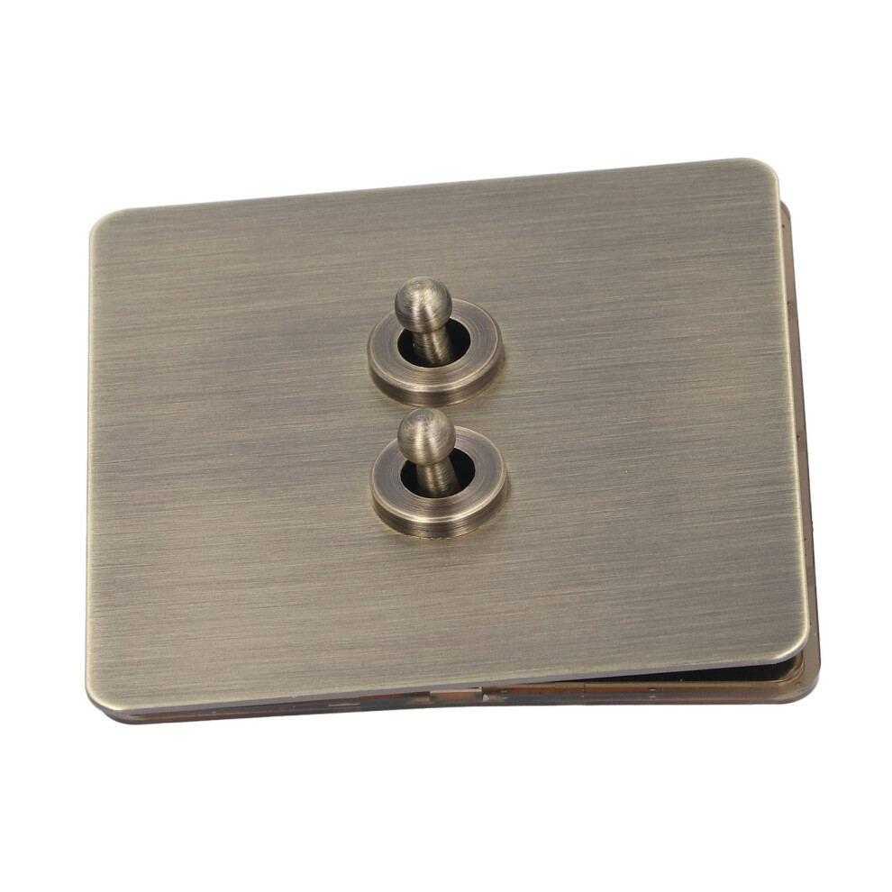 2 Way Toggle Switch Antique Bronze Stainless Steel Panel Ac250v 9321390984192