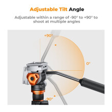 11lb/5kg Load Video Fluid  Tripod  Silky-Smooth Stable Camera Fluid Heads for     Camera