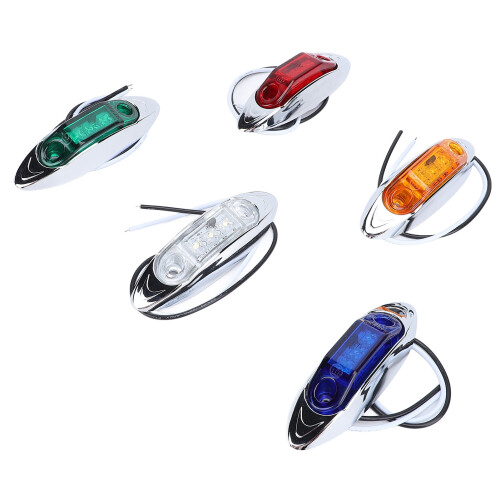 5 Pcs LED Side Marker Light Set, 2W IP67, DC10-30V, Multi Colors