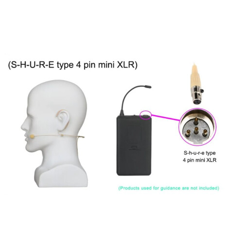 4 PIN Electret Condenser Headband Headset Microphone 3.5mm Wired Double Earhook Headworn Mic 3.5mm Thread Plug 1