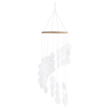 2X Carillon A Vento In Conchiglia Naturale, Acchiappasogni, Decorazione per Esterni, Cortile, Camera da Letto, Soggiorno, Pendente Sospeso, Bianco