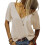 Women's basic short-sleeved V-neck deep-length-apricot XXL 1