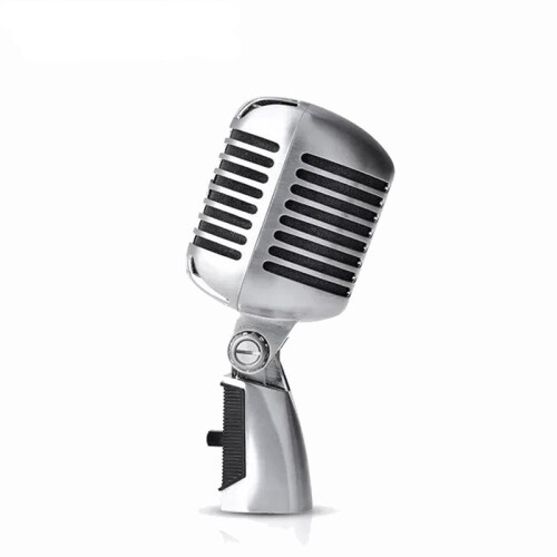 Professional Wired Vintage Classic Microphone Dynamic Vocal Mic Microphone with Stand for Live Performance Karaoke 1