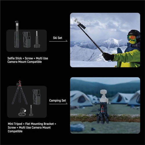 16-in-1 Action Camera Accessory Kit for / Action 5/4/ Tripod/Chest Mounts/Carrying Case/Cold Shoe