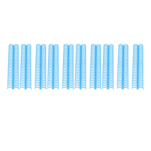 10PCS 19mm Plastic Binding Spines 150 Sheets 30 Rings Blue