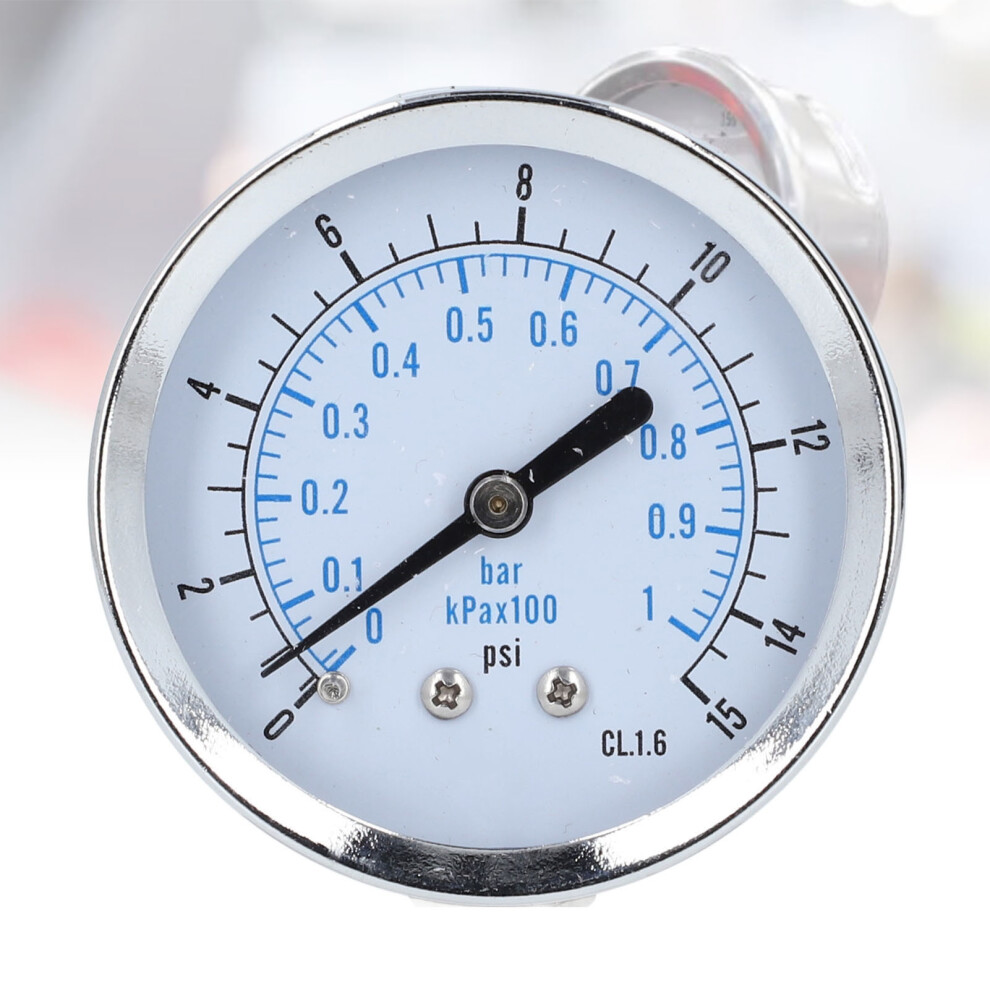 Dual Scale Axial Pressure Gauge 0-1Bar/15Psi 2.5In Stainless Steel 9381390986268