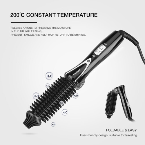 EECOO Professional 2 em 1 Escova Modeladora e Alisadora de Cabelo com Rotação de 360 1