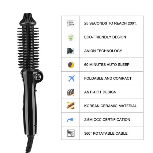 EECOO Professional 2 em 1 Escova Modeladora e Alisadora de Cabelo com Rotação de 360 2