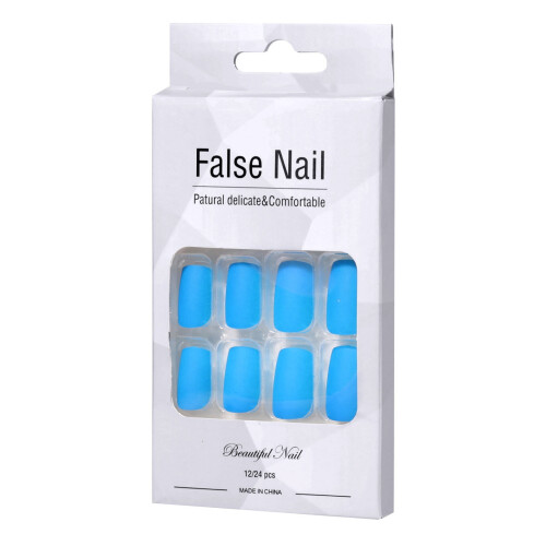 Fluorescent Press-On Nails Solid Color Acrylic Fake Nails 1
