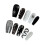 (XS) Sun Print Press-On Nails, Glossy Black & White 3
