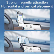 1 Pc Magnetic Car Phone Holder Center Control Display Slide Rail Rotatable Dashboard Mount Stand for All Smartphone