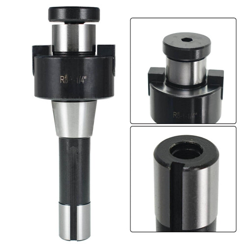 Adaptador de fresa de concha com haste R8 de 1-1/4 polegadas e cabo de tração com rosca de 7/16 polegadas-20 para máquina Bridgeport 1