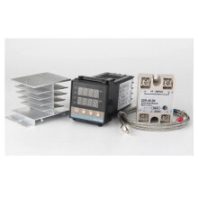 REX-C100 Digital PID Thermostat Temperature Controller with Heat Sink REX-C100/ 40DA SSR Relay/K Thermocouple Probe