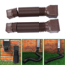 Flexible Gutter Downspout Extension 21-58in Brown Drain Pipe