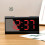 LED-Spiegel-Wecker mit USB-Ladefunktion, 8x3,3x15,9cm, Rot 7