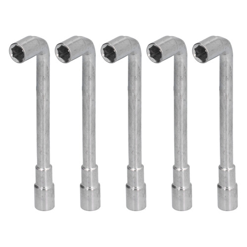 5Pcs L-Shaped Socket Wrench Set, Chrome Steel, Silver White 1