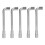 5Pcs L-Shaped Socket Wrench Set, Chrome Steel, Silver White 3