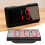 LED-Spiegel-Wecker mit USB-Ladefunktion, 8x3,3x15,9cm, Rot 12