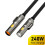 240W Type-C Cable with LED Flashlight and Igniter Nylon Braided Fast Charging Cable for Type C Charging Device 2m 8