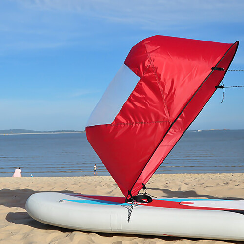 (Red 108x108cm) Kayak Canoe Sail Kit - 42\" Downwind Paddle 2