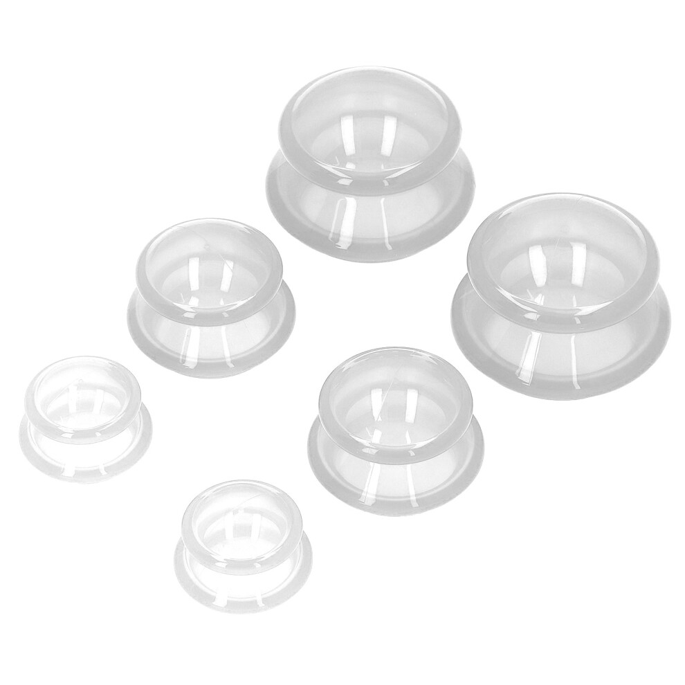 6pcs Transparent Silicone Cupping Set for Negative Pressure Massage and Scraping