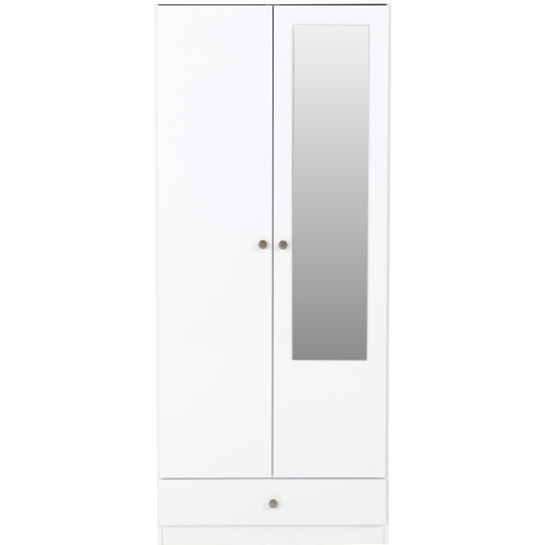 Seconique Denver 2 Door 1 Drawer  Wardrobe White Gloss 1