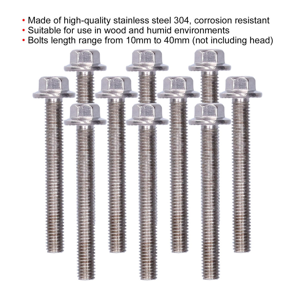 M5x10-40mm 304 Flange Hex Bolts 10