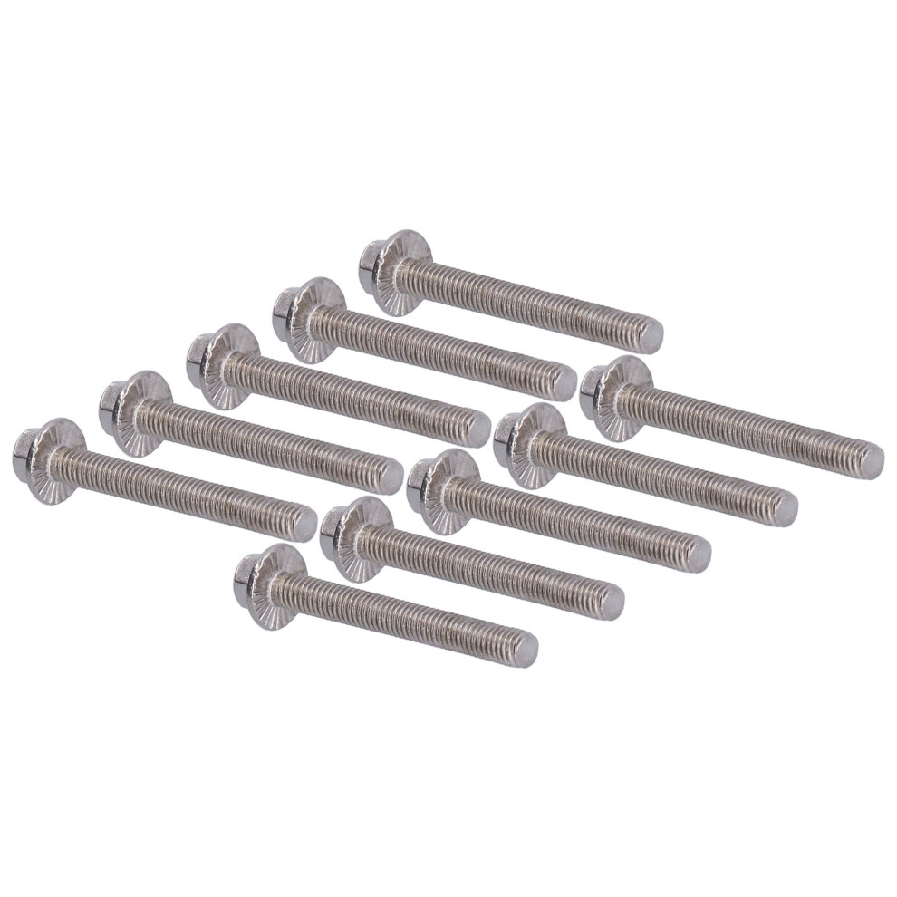 304 SS Flanged Hex Screws 10-Pack