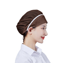 (Brown White) Breathable Mesh Chef Hat, Oil & Dust Resistant