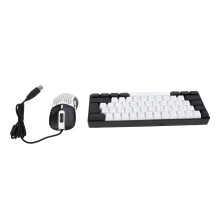 61-Key RGB Backlit Wired Gaming Keyboard with Mouse, White Frame