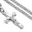 Colar masculino com pingente de crucifixo de Jesus em aço inoxidável dourado e prateado - Prata - 81 cm (32 polegadas) 3