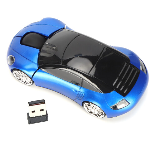 Car-Shaped Wireless Laptop Mouse 2.4G Blue Portable Optical 1