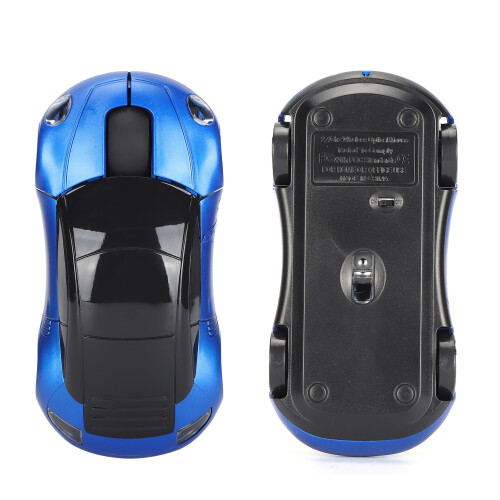 Car-Shaped Wireless Laptop Mouse 2.4G Blue Portable Optical 2