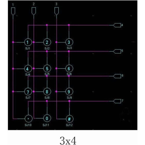 3x4 Keypad Module with 12 Buttons for Arduino 2