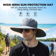(Gray) Waterproof Quick-Dry Foldable Fisherman Hat