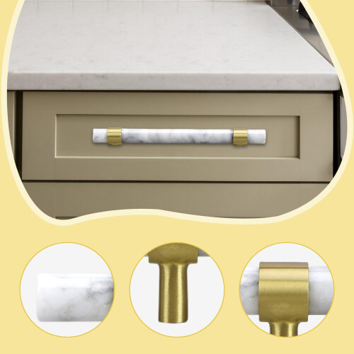 Marble Cabinet Pulls White 35x170mm 2
