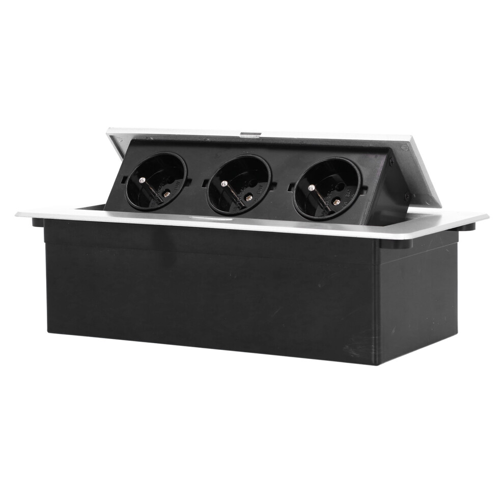 Recessed Power Socket 3-Outlet, 16A/10A, Aluminum Alloy, Ip40 9441391543232