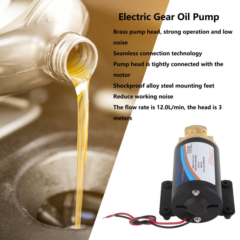 Mini 12V Oil Pump Gear Self Priming 12L/min