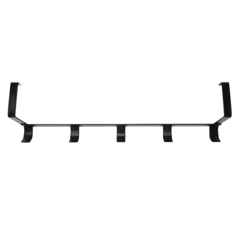 Wide over the Door Rack Wrought Iron Hook Black 2