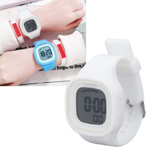 Children's Waterproof Sports Watch 50m 7-Color LED Night Light, Silicone Strap