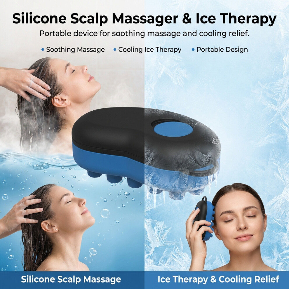 Roc-Electron Black (Black) Ice Therapy Silicone Scalp Massage Comb