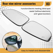 Car Heated Blind Spot Light Rearview Mirror Glass Lens Plastic Bracket for Accord 2018-2024
