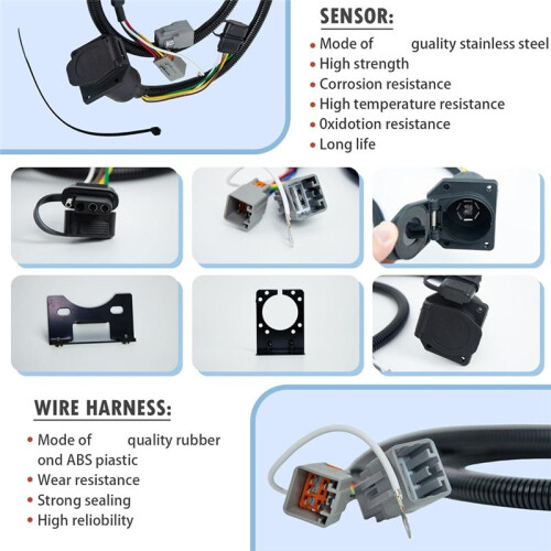 Trailer Light Connector Socket 7 Pin Wire Electrical Trailer Adapter Quick Converter VPLAT0013 for LR4 (2010-2013) 2