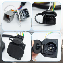 Trailer Light Connector Socket 7 Pin Wire Electrical Trailer Adapter Quick Converter VPLAT0013 for LR4 (2010-2013)