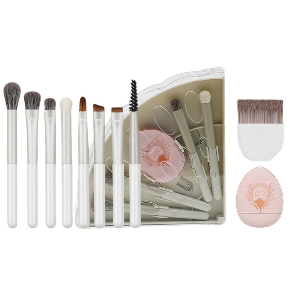 Bright-Home (Ash) 10 In 1 Beauty Makeup Brushes Kit Skin Friendly Fiber Cosmetic Brushes For Makeup Grooming Tools