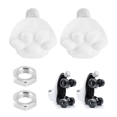 2Pcs Roller Skates Toe Stops Plugs Rubber Brake Block Stoppers 82A Toe Stops Replacement Skate Accessories White 2