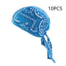 (Lake Blue, 10pcs) Pirate Hat Adjustable Cotton Cap for Men & Women