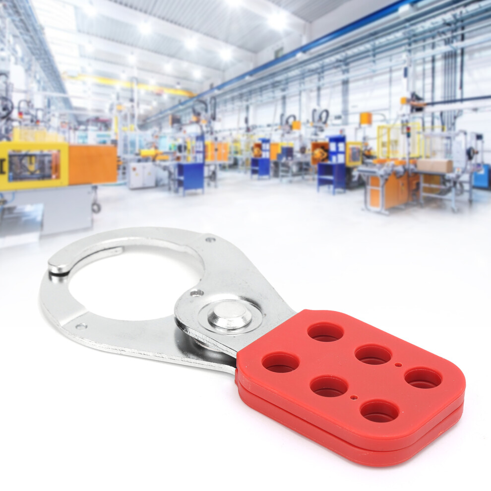 Industrial Steel Lockout Hasp Security Lock 6 Hole Interlock 1.5In Inside Jaw 8451390994622