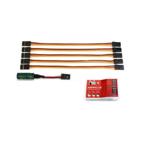 2X A3 Pro V2 6-Axis Gyro Stabilizer Flight Controller /Gyroscope for RC Fixed-Wing/Delta-Wing V-Tail Airplane Elevator 2